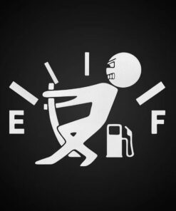 Car Funny Fuel/Petrol Vinyl Sticker White