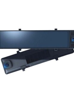 Car Rearview Mirror Recorder/Dash Cam with 3 Lens Video Camera - Black