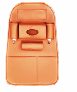 Car Storage Organizer with Foldable Table PU Leather - Brown