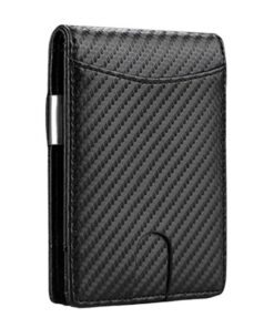 Carbon Fiber Slim RFID Money Clip Wallet Card Holder