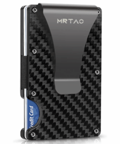 Carbon Fiber Wallet with Money Clip & RFID Blocking & Credit Card Holder - Black