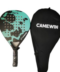 Carbon Fibre Padel Racket / Bat - Island Design & Padded Carry Bag - Blue