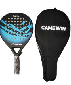 Carbon Fibre Padel Racket / Bat - Marble Design & Padded Carry Bag - Blue
