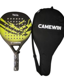 Carbon Fibre Padel Racket / Bat - Marble Design & Padded Carry Bag - Green