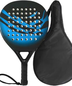 Carbon Padel Racket with Cover Bag Paddle Tennis Racquets Set - Blue