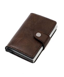 Card Holder Wallet with RFID Protection - Dark Brown