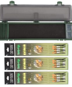 Carp Hair Rig Storage Box with 18 Carp Hair Rigs & 20 Pins