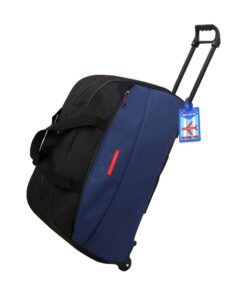 Carry-On 2-Wheeled Rolling Duffle Bag With Luggage Tag Blue