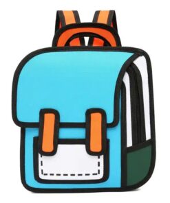 Cartoon Backpack - Blue, Orange