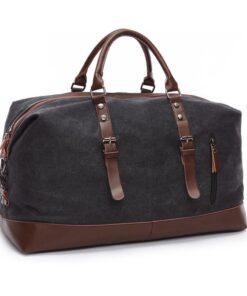 Casual Canvas Crossbody Shoulder Handbag - Large - Black