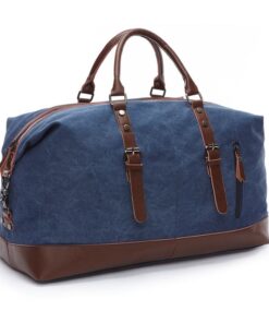 Casual Canvas Crossbody Shoulder Handbag - Large -  Blue