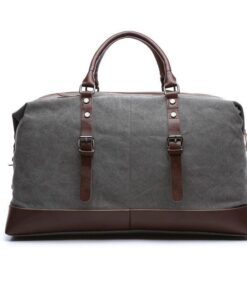 Casual Canvas Crossbody Shoulder Handbag - Large - Grey