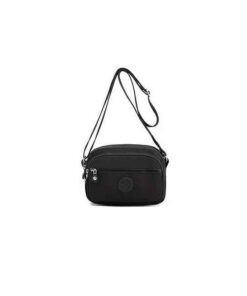 Casual Crossbody Bag - Lightweight Multi-pocket - Black