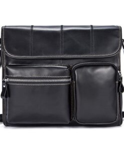 Casual Genuine Leather Cowhide Should Bag 380 - Black