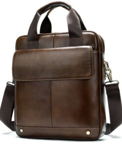 Casual Genuine Leather Cowhide Should Bag - 8579 - Coffee