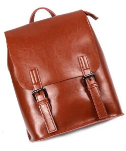 Casual Laptop College Portable Shoulder Women's Backpack - Brown