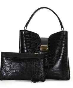 Casual Tote Soft PU Leather Handbags Women Bags - Black