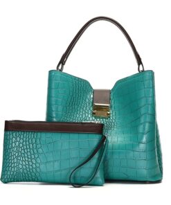 Casual Tote Soft PU Leather Handbags Women Bags - Green