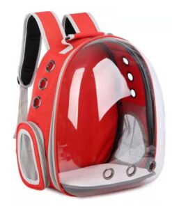 Cat Bag Breathable Portable Pet Carrier Bag Outdoor Travel Backpack - Red