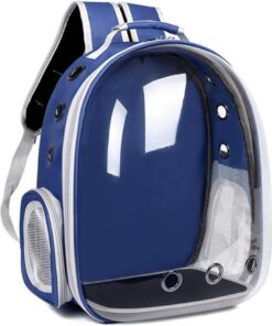 Cat Dog Bird Breathable Backpack Carrier Capsule Transparent BubbleBag Gift - Blue