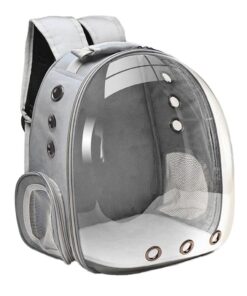 Cat Dog Bird Breathable Backpack Carrier Capsule Transparent BubbleBag Gift - Grey