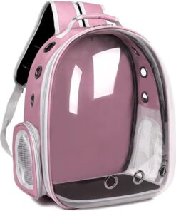 Cat Dog Bird Breathable Backpack Carrier Capsule Transparent BubbleBag Gift - Pink