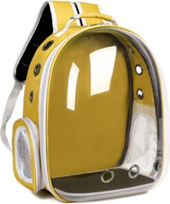 Cat Dog Bird Breathable Backpack Carrier Capsule Transparent BubbleBag Gift - Yellow