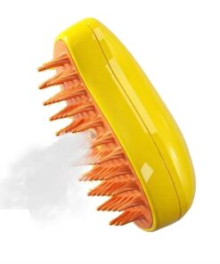 Cat & Dog Steam Grooming 3 In 1 Brush With Rechargeable USB Battery - Yellow