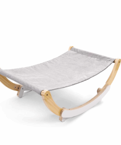 Cat Hammock Pet Bed Fancy Kitty Swing Chair with Wooden Frame