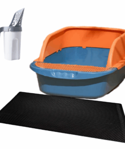Cat Litter Box With Litter Scoop And Cat Litter Mat Trapper High Wall