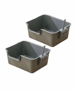 Cat Litter box With Litter Scoop(2 PCS) - Grey