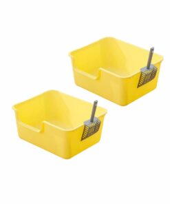 Cat Litter box With Litter Scoop(2 PCS) - Yellow