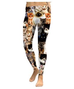 Cat Print Yoga Leggings Full-Length (M to L)