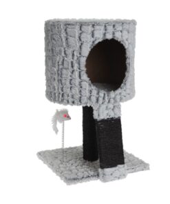 Cat Scratcher House with Fleece & Interactive Toy - 50cm