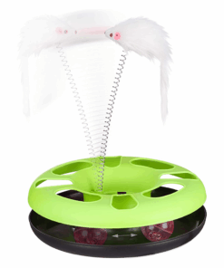 Cat Toy Ball Chaser - Green and Black