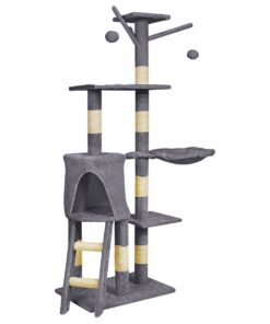 Cat Tree 138 cm 5 Layer Cat Tower for Indoor Cats - Dark Grey