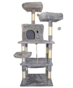 Cat Tree With Hammock - Condo, Cat Toys And Cat Rope - 1.4m High