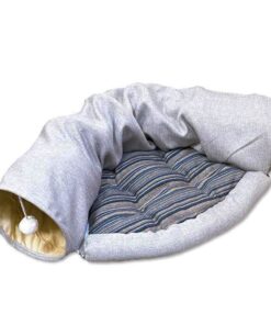 Cat Tunnel Cushion Bed with Detachable Washable Mat Foldable Pet Bed