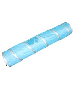 Cat Tunnel Large Folding Cat Crinkle Tunnel With Ball And Hole Cat Tube - Blue