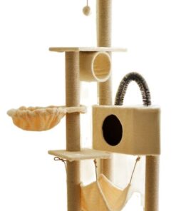 Cats Paradise Large 1.6m Cat Tree (Grey, Brown, or Beige) - Yellow