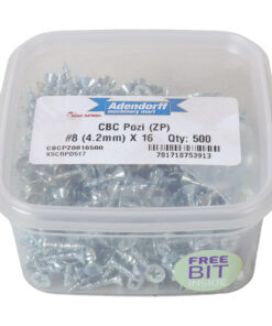 CBC POZI (ZP) #8 (4.2MM) X 16 (BIT INCL.) QTY:500(CBCPZ0816500)