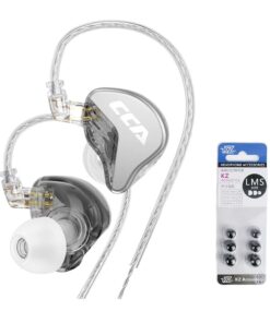 CCA CRA In-Ear IEM Earphones + Memory Foam Earbuds + HD Microphone KZ - Silver