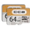 CCB 64GB SD Card 79mbps, High Speed TF Card_Pack of Two