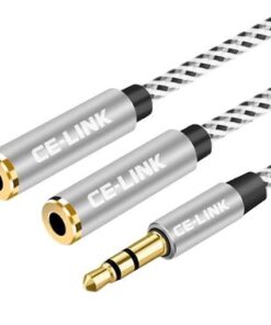 CE-LINK Audio Y-Splitter Cable 3.5mm Male to 2 Port 3.5mm Female for Headsets