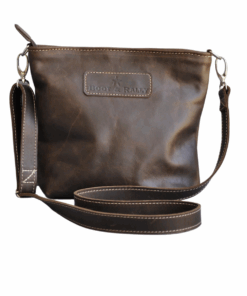 Cecilia Crossbody Leather Bag - Choc Brown