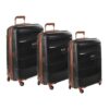 Cellini 4 Wheel Spinn 3 Piece Luggage Set - Black