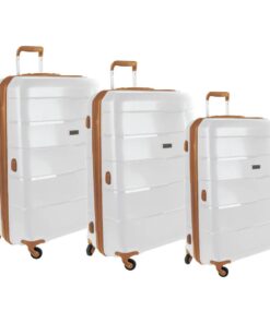 Cellini 4 Wheel Spinn 3 Piece Luggage Set - White