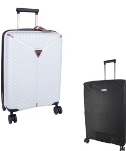 Cellini Allure Hardshell Large Trolley Case plus Voss Luggage Cover - White