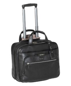Cellini Infinity Leather Business Trolley Case - Laptop Bag - Black