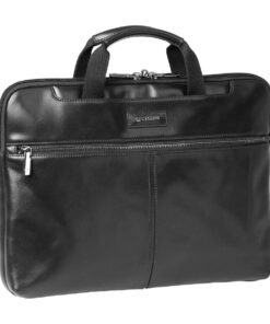 Cellini Infinity Leather Laptop Cover with Handle - Black